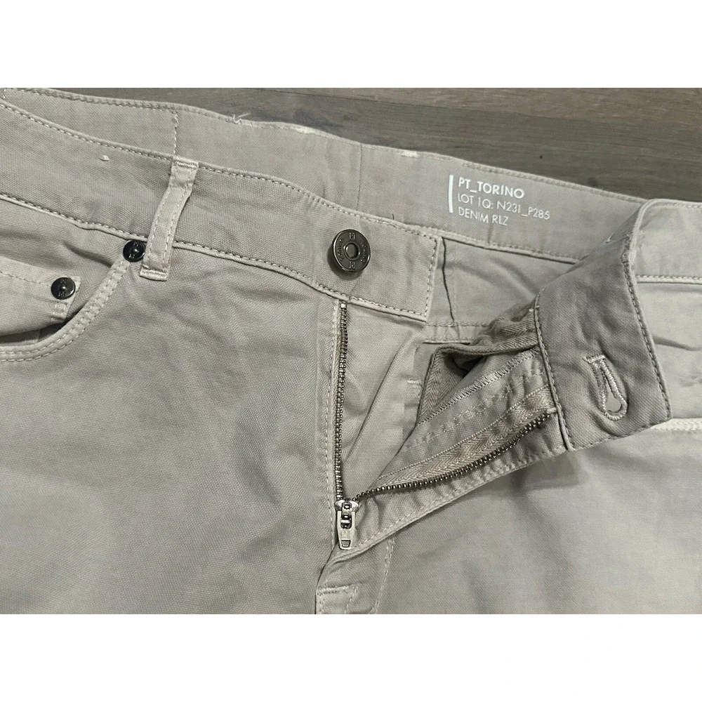 PT Torino Jazz Men's Denim RLZ Cotton Blend Beige Pants - Size 32x27